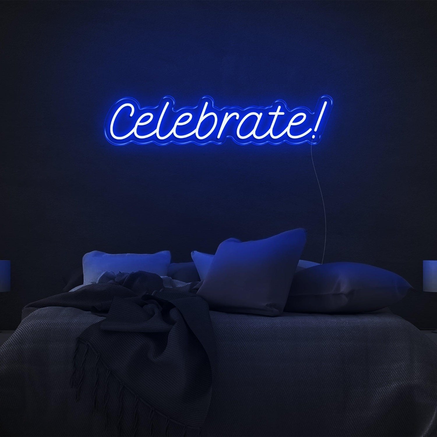 Vibrant Teal Celebration Led Neon Sign For Bedroom Decor And Party Ambiance | Shineneon