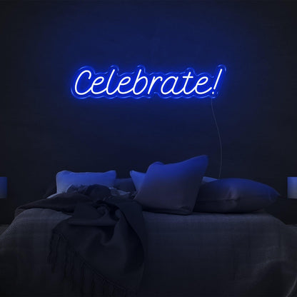 Vibrant Teal Celebration Led Neon Sign For Bedroom Decor And Party Ambiance | Shineneon