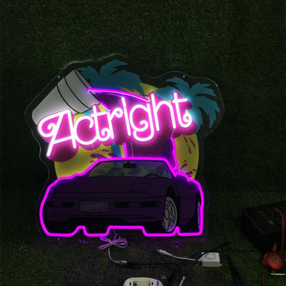Vibrant Uv Actright With Car Led Neon Sign | Shineneon