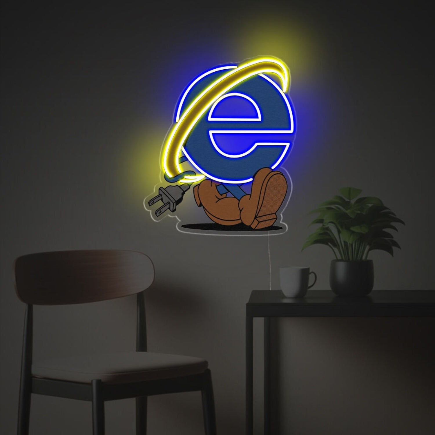 Vibrant Vibes Ie Explorer Man Led Neon Acrylic Artwork | Shineneon