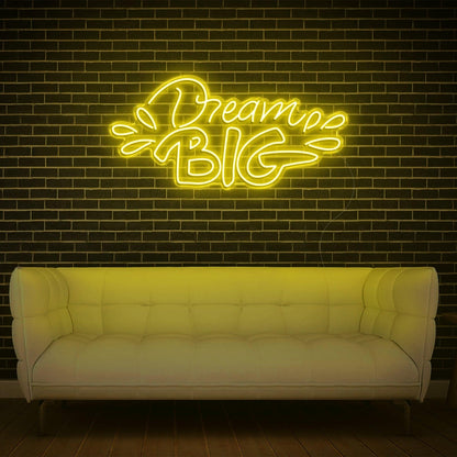 Vibrant Yellow Dream Big Led Neon Sign For Cozy Home Studio Decor | Shineneon
