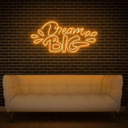 Vibrant Yellow Dream Big Led Neon Sign For Cozy Home Studio Decor | Shineneon