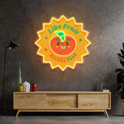 Vibrant Yellow-Orange-Green Like Fruit Uv Printed Led Neon Sign For Home Decor | Shineneon