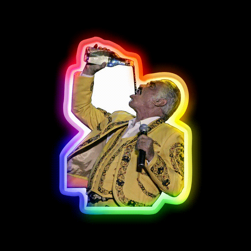 Vicente Fernandez Tequila Party Drink Tequila Led Neon Sign Rgb Color - LED neon sign close-up detail
