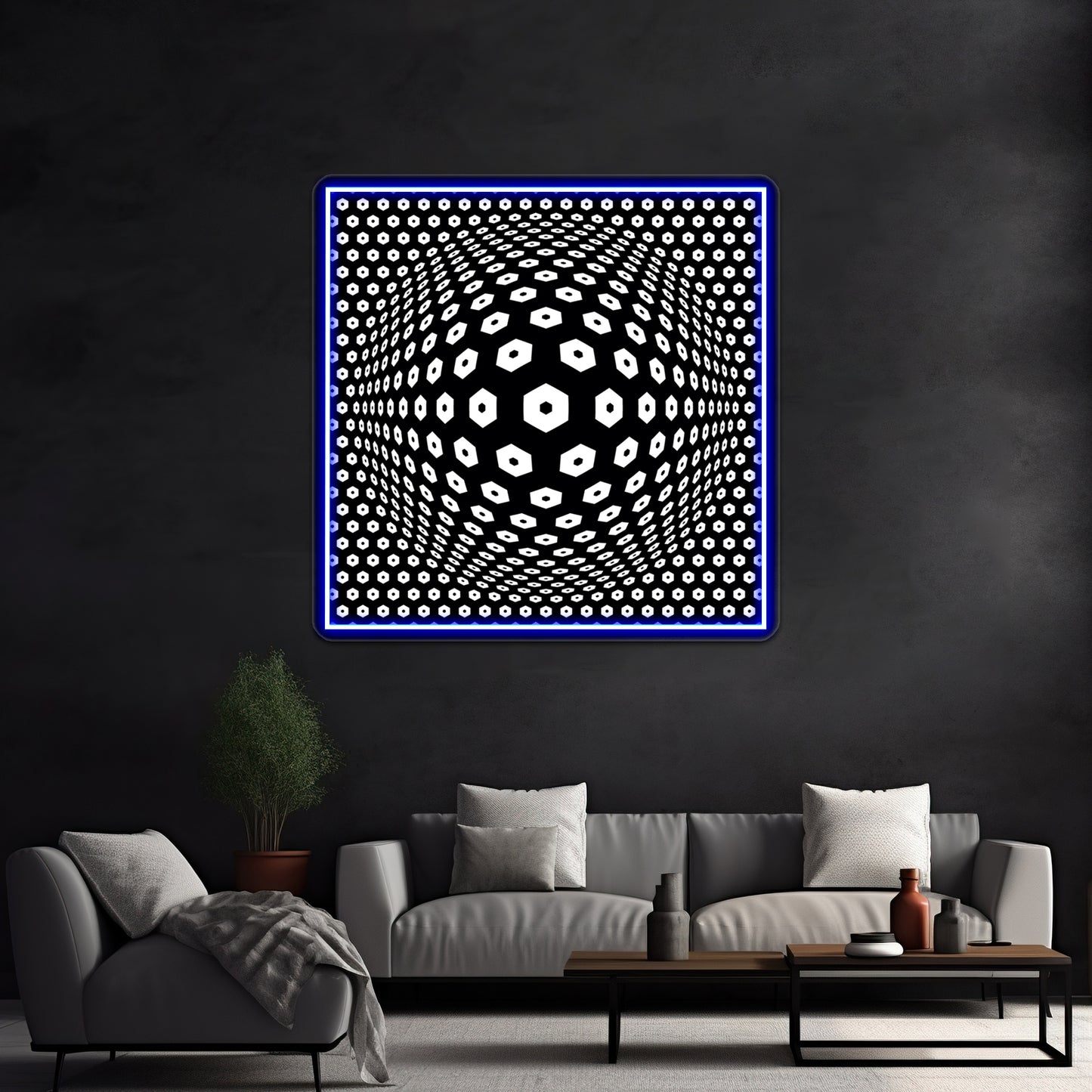 Victor Vasarely Homage 9 Wall Artwork Neon Signs