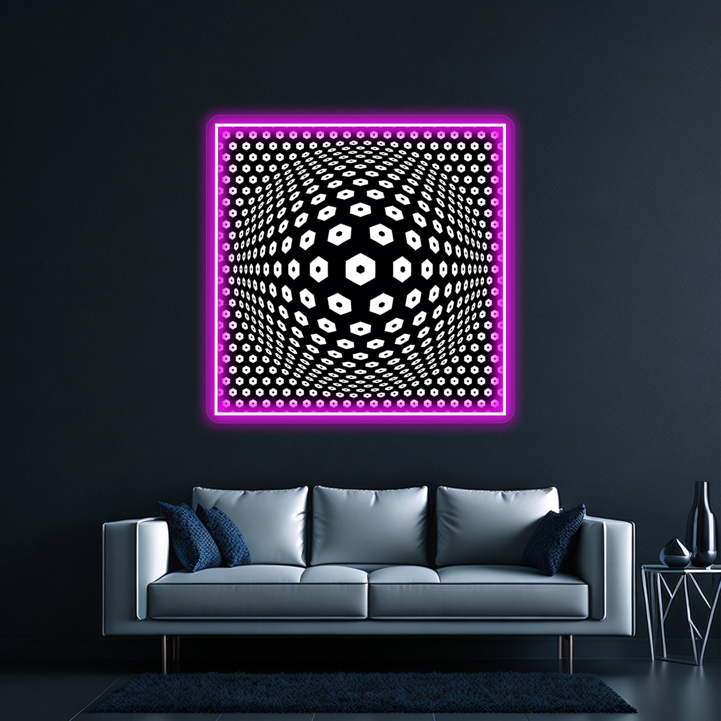 Victor Vasarely Homage 9 Wall Artwork Neon Signs