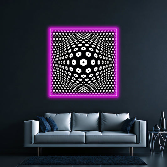 Victor Vasarely Homage 9 Wall Artwork Neon Signs