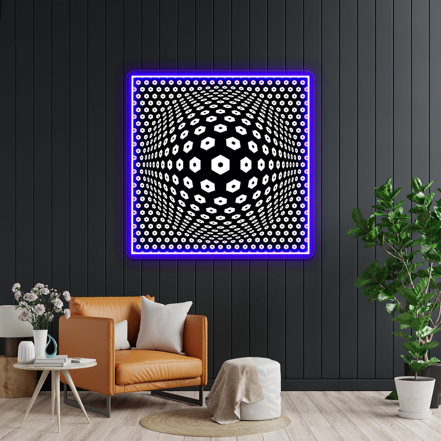 Victor Vasarely Homage 9 Wall Artwork Neon Signs