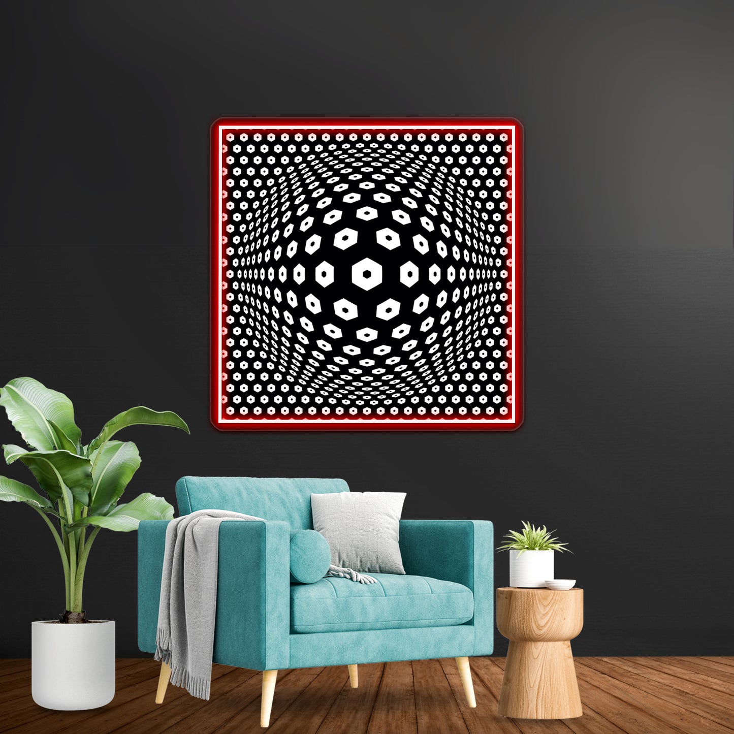 Victor Vasarely Homage 9 Wall Artwork Neon Signs