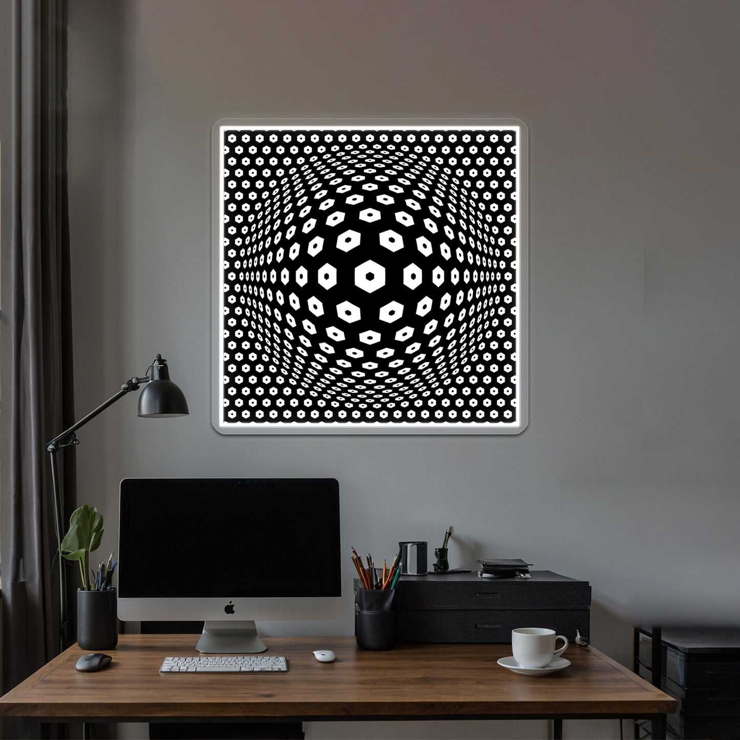 Victor Vasarely Homage 9 Wall Artwork Neon Signs