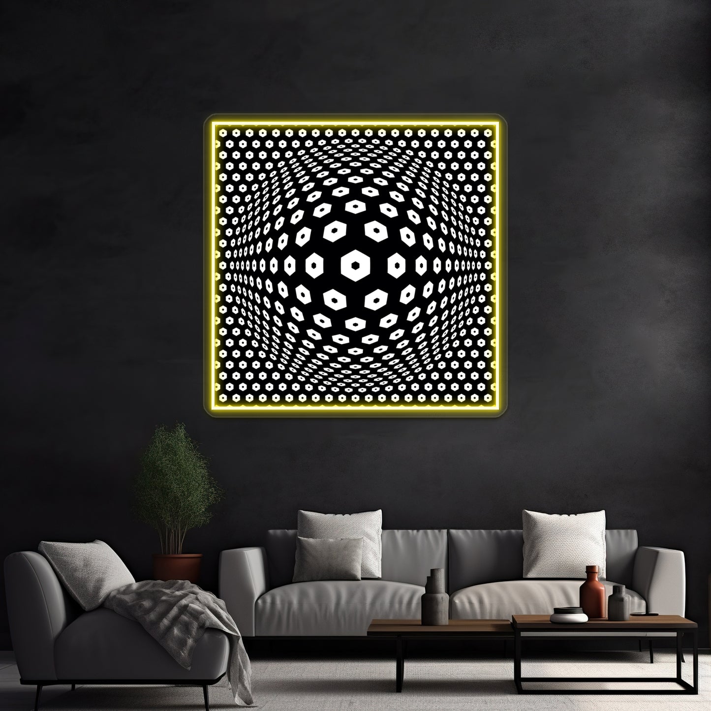 Victor Vasarely Homage 9 Wall Artwork Neon Signs