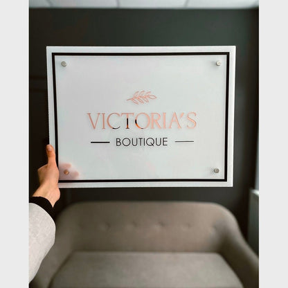 Victorias Boutique Acrylic Business Logo Sign - Shineneon