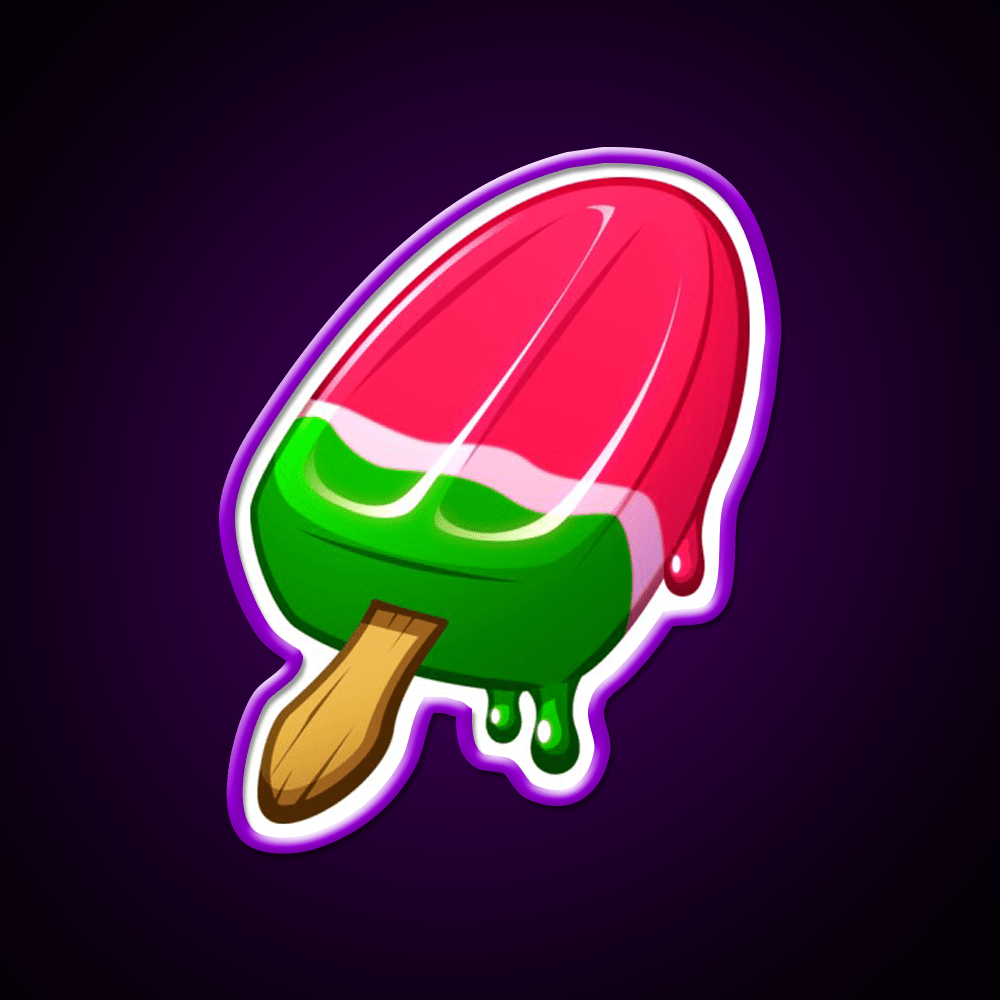 Video Game Popsicle Melon Snack Food Led Neon Sign Rgb Color - Shineneon