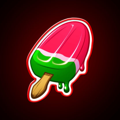 Video Game Popsicle Melon Snack Food Led Neon Sign Rgb Color - Shineneon