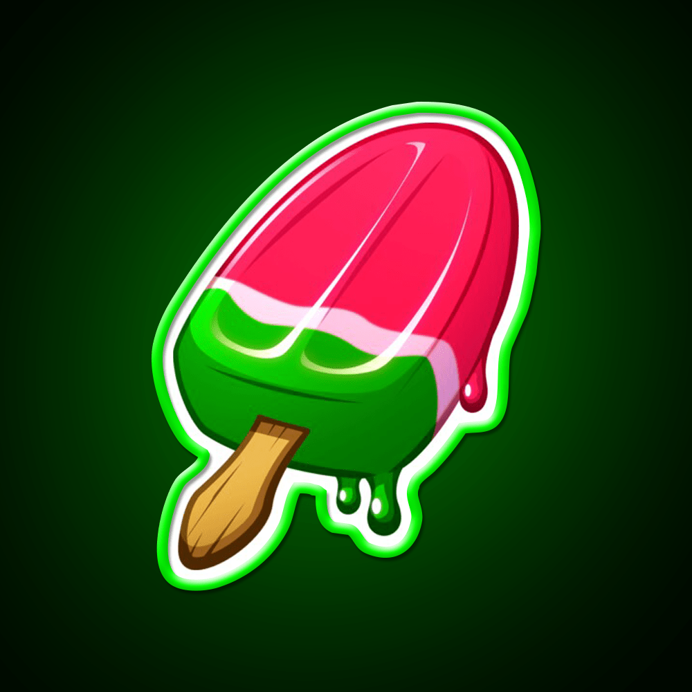Video Game Popsicle Melon Snack Food Led Neon Sign Rgb Color - Shineneon