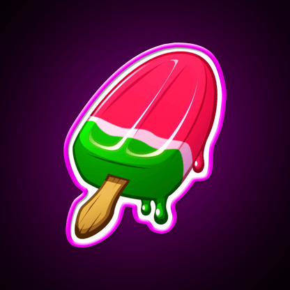 Video Game Popsicle Melon Snack Food Led Neon Sign Rgb Color - Shineneon