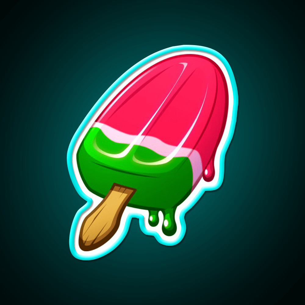 Video Game Popsicle Melon Snack Food Led Neon Sign Rgb Color - Shineneon