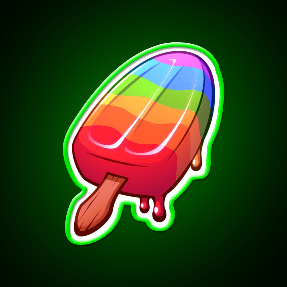 Video Game Popsicle Rainbow Snack Food Led Neon Sign Rgb Color - Shineneon