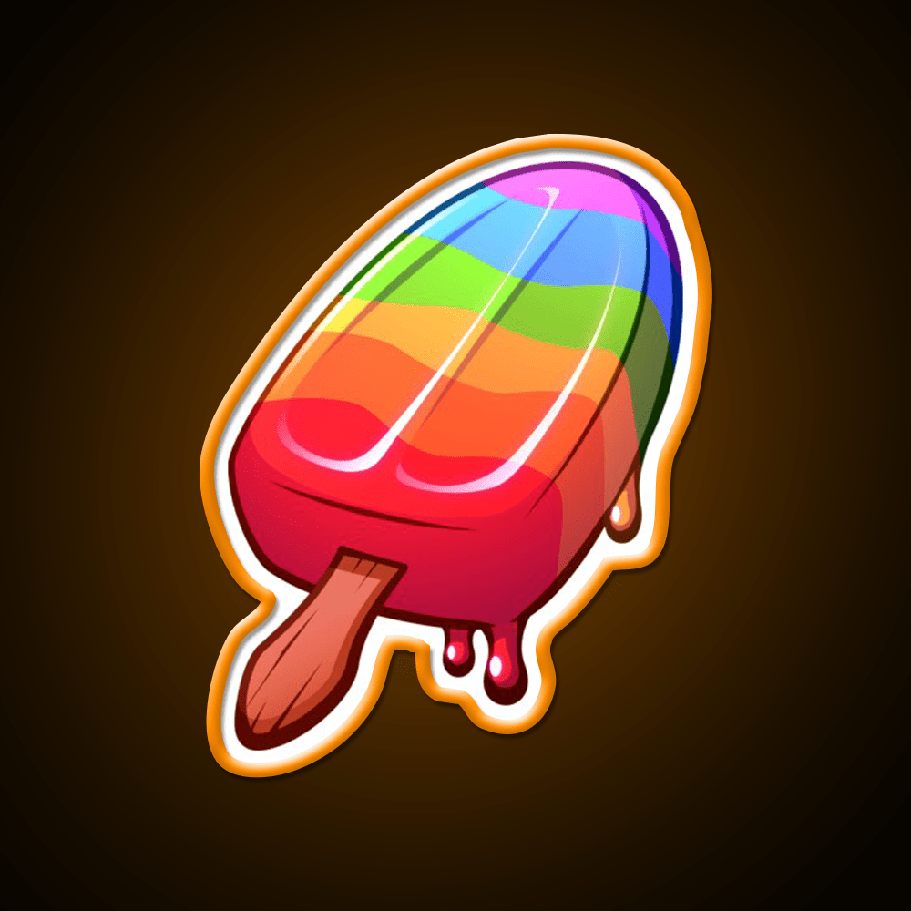 Video Game Popsicle Rainbow Snack Food Led Neon Sign Rgb Color - Shineneon