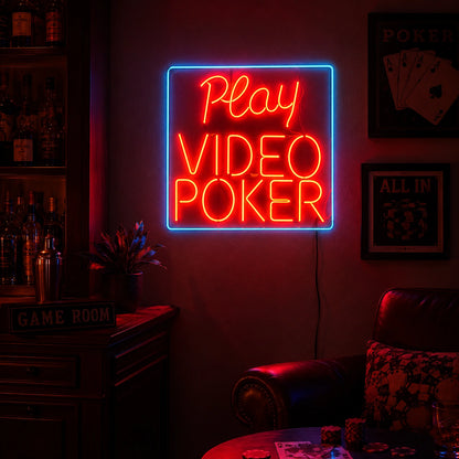 Video Poker Neon Sign LED Neon Sign real lifestyle scene