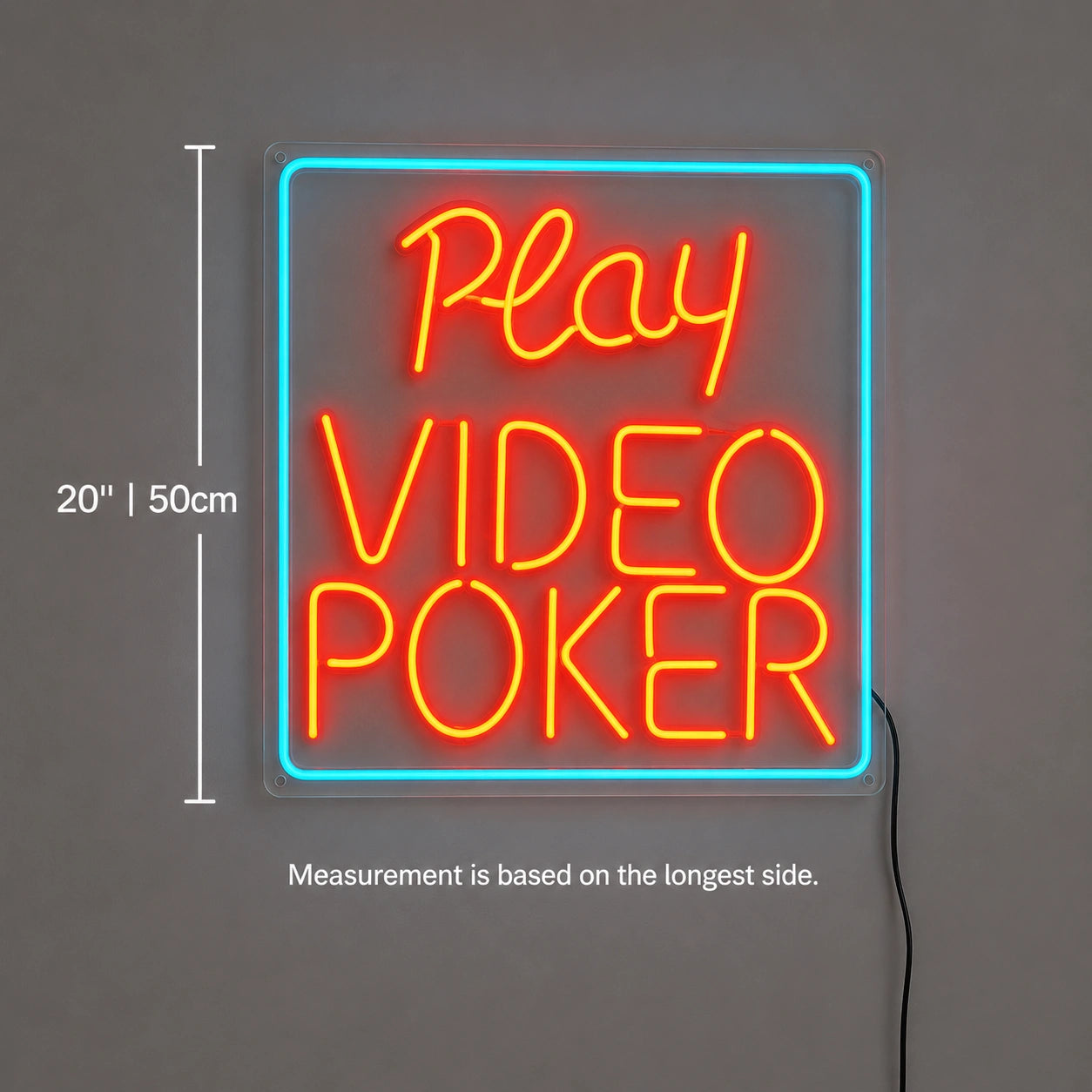 Video Poker Neon Sign LED Neon Sign size image