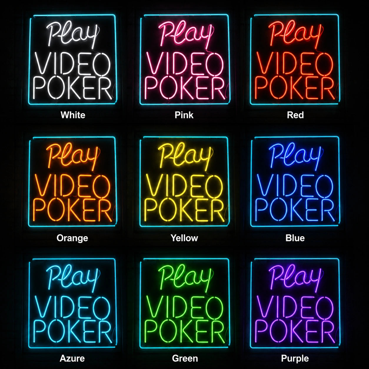 Video Poker Neon Sign LED Neon Sign color grid