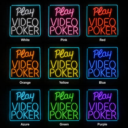 Video Poker Neon Sign LED Neon Sign color grid