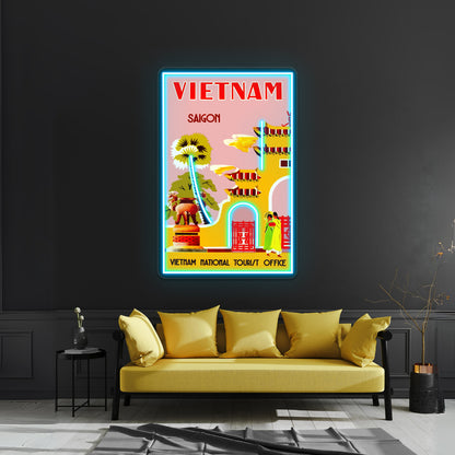 Vietnam Vintage Travel To Saigon Advertising Print Wall Artwork Neon Signs | Shineneon