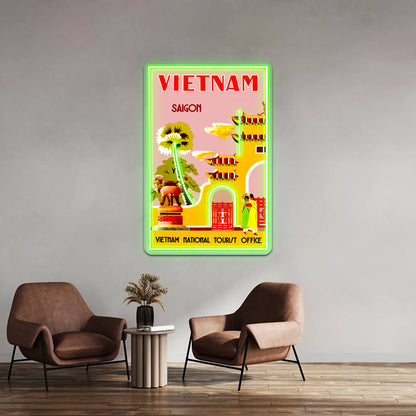 Vietnam Vintage Travel To Saigon Advertising Print Wall Artwork Neon Signs | Shineneon