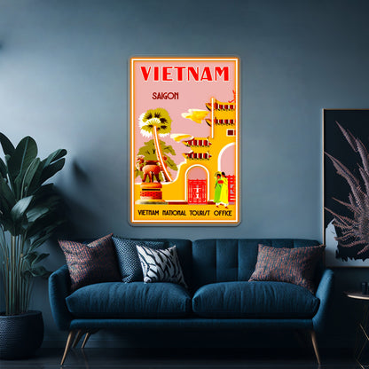 Vietnam Vintage Travel To Saigon Advertising Print Wall Artwork Neon Signs | Shineneon