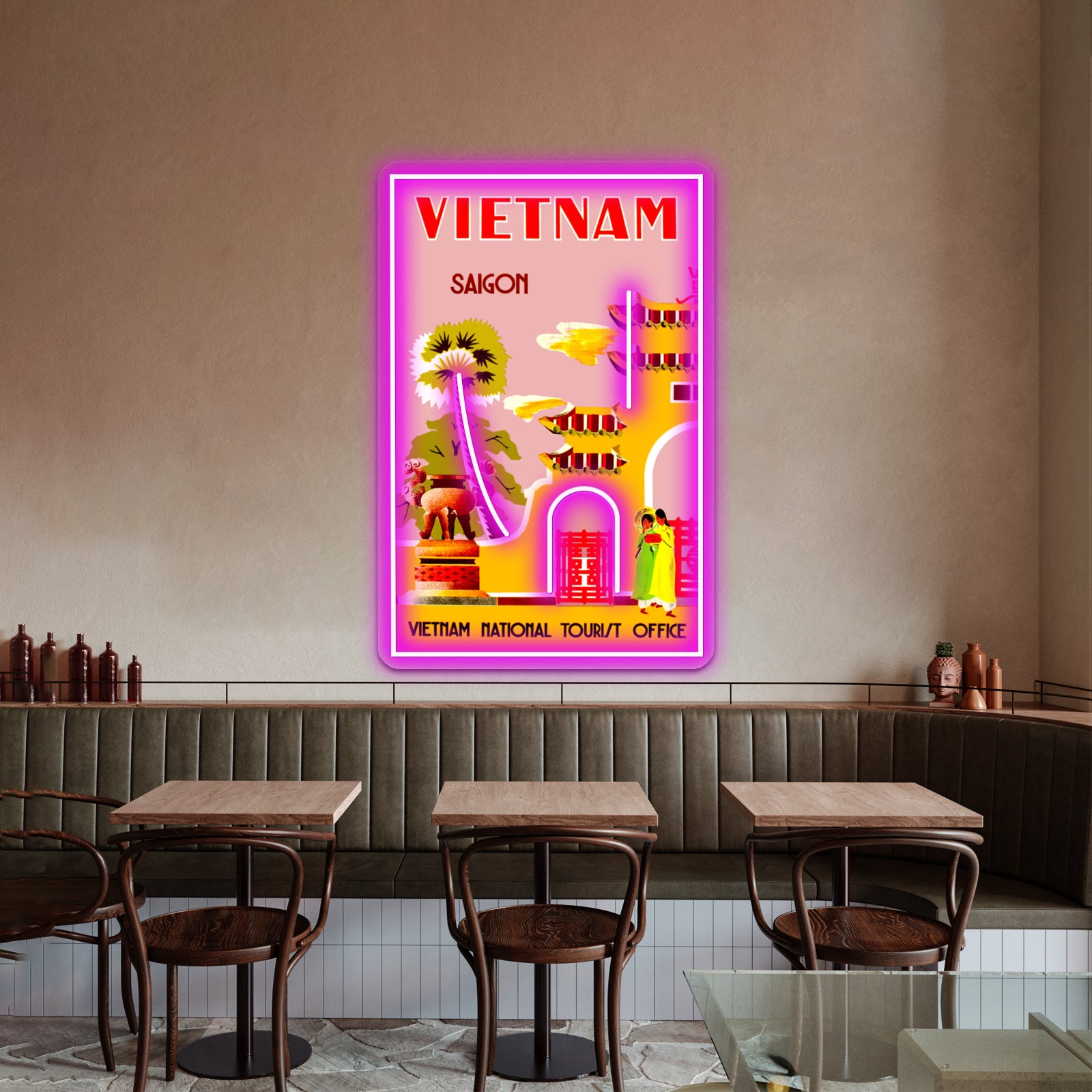 Vietnam Vintage Travel To Saigon Advertising Print Wall Artwork Neon Signs | Shineneon