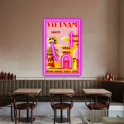 Vietnam Vintage Travel To Saigon Advertising Print Wall Artwork Neon Signs | Shineneon