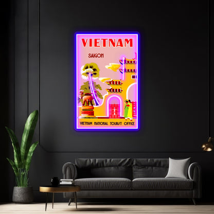 Vietnam Vintage Travel To Saigon Advertising Print Wall Artwork Neon Signs | Shineneon