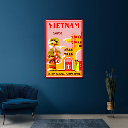 Vietnam Vintage Travel To Saigon Advertising Print Wall Artwork Neon Signs | Shineneon