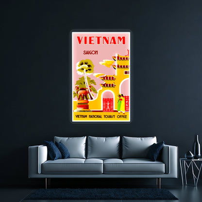 Vietnam Vintage Travel To Saigon Advertising Print Wall Artwork Neon Signs | Shineneon