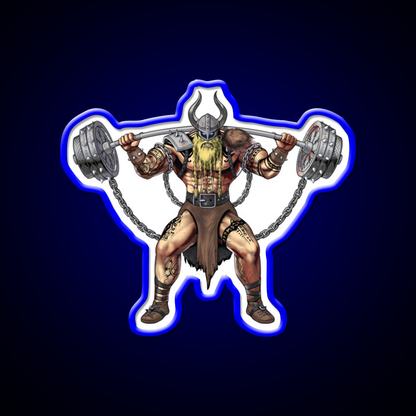 Viking Warrior Bodybuilder Gym Fitness Led Neon Sign Rgb Color - LED neon sign view 5