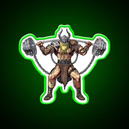 Viking Warrior Bodybuilder Gym Fitness Led Neon Sign Rgb Color - LED neon sign view 8