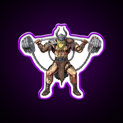 Viking Warrior Bodybuilder Gym Fitness Led Neon Sign Rgb Color - LED neon sign view 9
