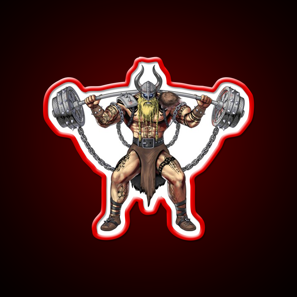 Viking Warrior Bodybuilder Gym Fitness Led Neon Sign Rgb Color - LED neon sign view 10