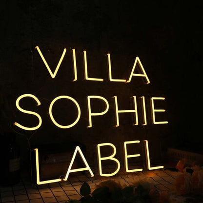 Villa Sophie Label Yellow Led Neon Sign - Shineneon