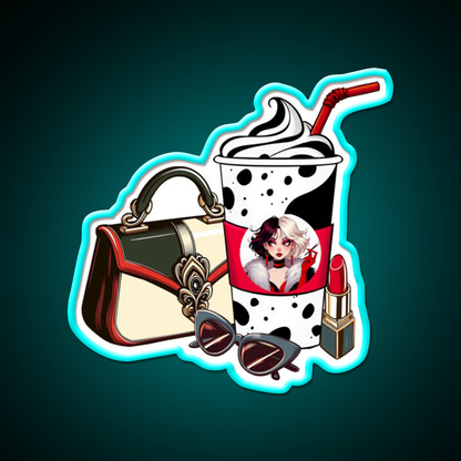 Villain Vibes Latte Cafe Led Neon Sign Espresso Bar Art Rgb Color