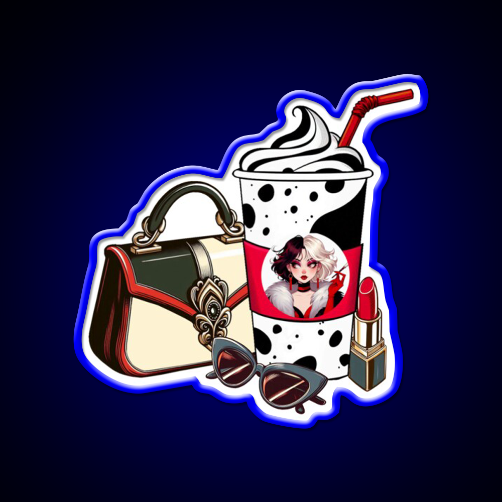 Villain Vibes Latte Cafe Led Neon Sign Espresso Bar Art Rgb Color