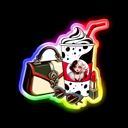 Villain Vibes Latte Cafe Led Neon Sign Espresso Bar Art Rgb Color