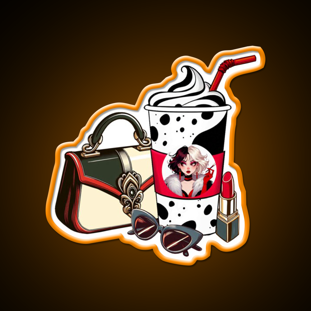 Villain Vibes Latte Cafe Led Neon Sign Espresso Bar Art Rgb Color