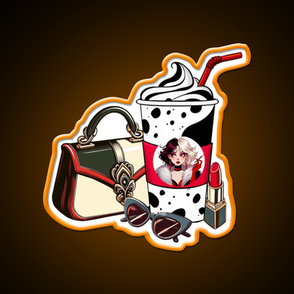 Villain Vibes Latte Cafe Led Neon Sign Espresso Bar Art Rgb Color