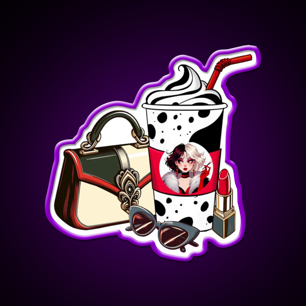 Villain Vibes Latte Cafe Led Neon Sign Espresso Bar Art Rgb Color