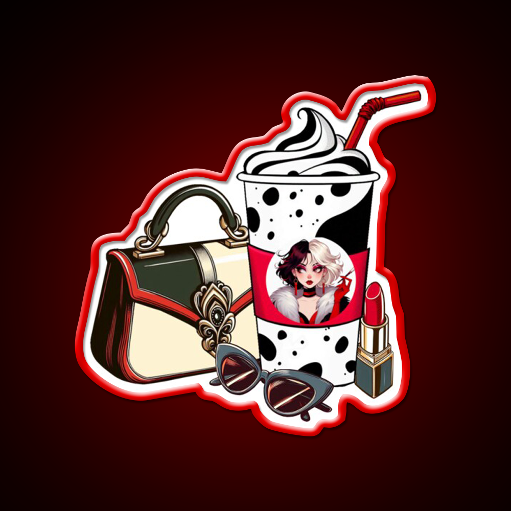 Villain Vibes Latte Cafe Led Neon Sign Espresso Bar Art Rgb Color