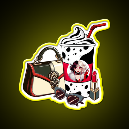 Villain Vibes Latte Cafe Led Neon Sign Espresso Bar Art Rgb Color