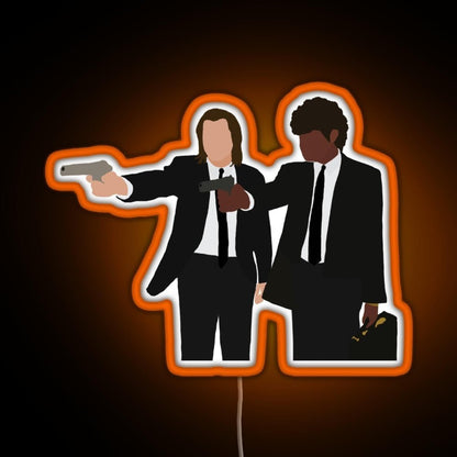 Vincent And Jules From Pulp Fiction Rgb Led Neon Sign Pop Wall Art - Shineneon