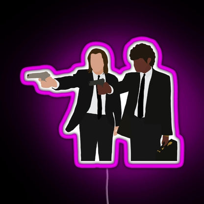 Vincent And Jules From Pulp Fiction Rgb Led Neon Sign Pop Wall Art - Shineneon
